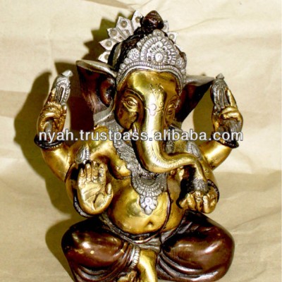 BRASS GANESHA THREE COLOR